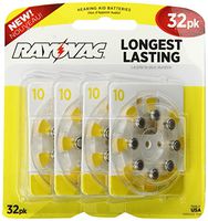 Rayovac Mercury Free Hearing Aid Batteries, Size 10, 32-Pack (L10ZA-32ZM)