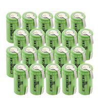 20x Exell 1.2-Volt Nickel-Metal Hydride Rechargeable Tabbed Battery, 2/3 AA, 700 mAh, Battery Replacement for Electric Razor, Toothbrush, and More