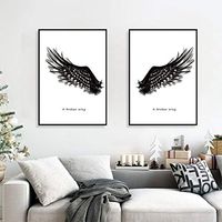 Xisheep Easter Day Home Décor ， Wall Sticker 3D Joint Painting Black Angel Wings Creative Decoration Wall Sticker Home DIY - Multicolor