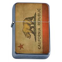 California Bear Flip Top Oil Lighter D3 State Animal Bear Flag California Republic Cali