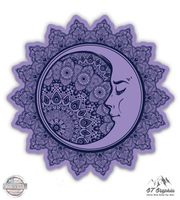 GT Graphics Celestial Moon Mandala Design - 8" Vinyl Sticker - for Car Laptop I-Pad - Waterproof Decal