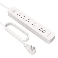 dodocool 4 Outlet Surge Protector Power Strip with 4 USB Charging Ports, 1440 joules/1100W, 4.92ft Heavy Duty Extension Cord, 100-120V for Home, Office, Travel and More (White) 