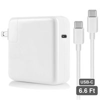 87W USB C Power Charger Adapter,Xpoliman 87W Type C Fast Wall Charger Compatible with MacBook Pro 15 inch 13 inch, MacBook 12 inch, MacBook Air, A1707 A1990,-with 6.6ft USB C-C Cable (White)