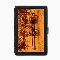 Perfection In Style Black Color Metal Cigarette Case Vintage Farm Design 020