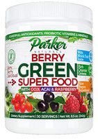 Berry Green Superfood Powder with Organic Greens & Organic Fruits, Enzymes, Probiotics, Antioxidants, Vitamins, Minerals - Alkalize & Detox - Non GMO, Vegan & Gluten Free - 240 Grams.