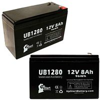 2X Pack - Ferno Mdt Corporation 3000 Lift Chair Battery - Replacement UB1280 Universal Sealed Lead Acid Battery (12V, 8Ah, 8000mAh, F1 Terminal, AGM, SLA) - Includes 4 F1 to F2 Terminal Adapters