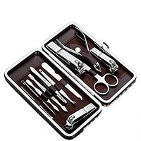 VNDEFUL Nail Care Personal Manicure Pedicure Set, Nail Tools with Luxurious Case, Set of 12, Professional Stainless Steel