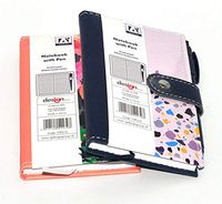 Slim Faux Leather Pocket Closing Notebook with Pen - Paint the Town Peach Art
