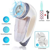 Professional Sweater Shaver,Lint Remover,Lint Shaver with 2 Replaceable Stainless Steel Blades,1 Cleaning Brush and 1 Lint Roller as Gift,Dual Protection,Easy to Remove Fuzz, Lint, Pills,Bobbles