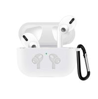 Startview Protective Cover for AirPods Pro Case,Case with Keychain for AirPods Pro Charging Case 2019 Release Shock-Absorbing Soft Slim Silicone Case Skin (White)