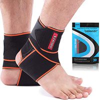 beister 1Pair Nylon Elastic Compression Ankle Support Wrap, Adjustable Sprains Foot Brace Sleeve for Sports Protect, Plantar Fasciitis, Achilles tendonitis, Injury Recovery (Orange)