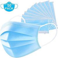 50 Pieces - Disposable - Anti Dust - Breathable three Layer - Blue