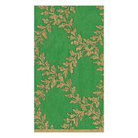 Caspari Acanthus Trellis Paper Guest Towel Napkins in Green, Four Packs of 15