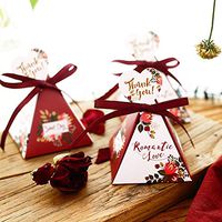 Sale 5PCS/Set Triangle Candy Box Gift Bag Birthday Party Gift Box with Ribbon Wedding Paper Box Festival (1)