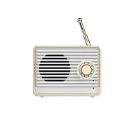 Wireless Retro Speakers, Dosmix Portable Bluetooth Vintage Speaker with Built-in Mic,USB, 8-9 Hours Playtime for Kitchen Bedrooms Desk Shelf Party Travel Android iOS, Shell White