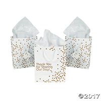 Medium - Gold Wedding Dot Gift Bags - 1 Dozen