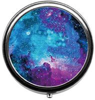 Eareeco - Starry Sky Round Pill Case/Pill Box/Pill Case/Case- Three-Compartment Pill Box/Pill Case