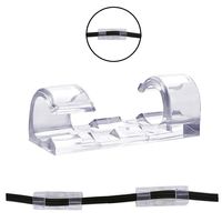 [16 Pack] Cable Clips Adhesive Cord Management Organizer Wire Sticker Holder Strips 15mm (Clear)