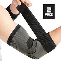 Elbow Brace with Strap for Tendonitis 2 Pack, Tennis Elbow Compression Sleeves, Golf Elbow Treatment