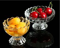 2PCS Summer Lotus Glass Dessert Cup 150ml Salad Bowl Ice Cream Cup Pudding Sundae Milkshake Cup Smoothies Bowl