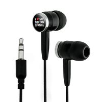 I Love My Tibetan Spaniel Stylish Novelty in-Ear Earbud Headphones - Black