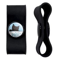 Graphics and More Black Kitten Cat in Bucket Tin Pail Headphone Earbud Cord Wrap - Charging Cable Manager - Wire Organizer Set of 2 - Black