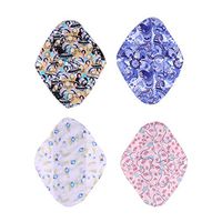 Exceart 4PCS Reusable Cloth Menstrual Pads Bamboo Charcoal Sanitary Pads Mama Menstrual Pad Breathable Sanitary Napkins Size L