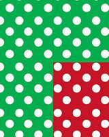 Christmas Polka Dots Reversible Gift Wrap Flat Sheet - 24" x 6'