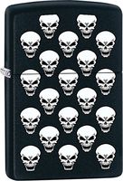 Zippo Personalized Message Engraved on Backside Customized Edgy Part1 Lighter Windproof Lighter (Iced Skulls) (Skull #3)