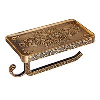 AWSL Antique Carved Zinc Alloy Bathroom Paper Holder Wall Mounted Tissue Stand Mobile Phone Holder