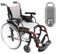 Karman S-Ergo 305 Ultra Lightweight Ergonomic Wheelchair | Adjustable Seat Height | Seat Size 18" X 17" | Frame Color Rose Red & Free 130 dB Silver Safety Alarm!