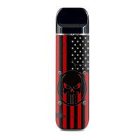 IT'S A SKIN Decal Vinyl Wrap for Smok Novo Pod System Vape Sticker Sleeve/Red American Flag Black Punish Badge