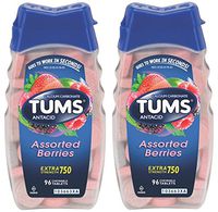 Tums Antacid Chewable Tablets, Extra Strength 750, Assorted Berries, 192 Tablets (2 X 96 Count Bottles)