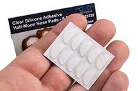 GMS Optical® Premium Silicone 3M Adhesive Half Moon Nose Pads 13mm x 6mm - Ideal for Smaller Frames (5 Pair) (10 Units - 50 PR Clear)