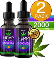 2 Pack. Hemp Oil 2000MG. Anxiety Reducer. Pain Relief. Natural Sleep Aid. Weight Management .with Natural Mint Flavor. (3)
