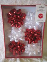 XBW8 Hallmark Premium Decorated Box and Gift Bows (1 Box and 6 Bows)