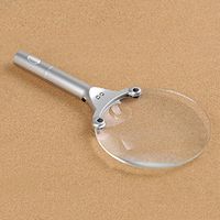 ANHPI High-end Frameless Illuminated Handheld Magnifier HD Reading Magnifier Large Lens (3X/6X),Silver-130270mm