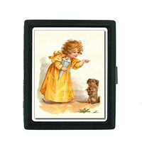 Perfection In Style Metal Cigarette Case Vintage Dog Design 023