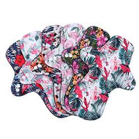 7pc Cloth Pads Set Including 6PC Heavy Flow Bamboo Charcoal Menstrual Cloth Pads Sanitary Pads Mama Pads + 1PC Mini Wet Bag
