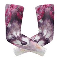 LEVEIS Raccoon Arm Sleeves UV Protection for Men Women Sunblock Protective Gloves Running Golf Cycling Driving Long Arm Cover 1 Pair