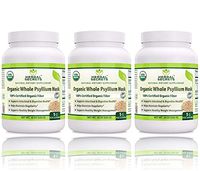 Herbal Secrets USDA Certified Organic Psyllium Husk 16 Oz - Vegan, Dairy Free, GMO Free, Gluten Free, no Sugar, (Pack of 3)
