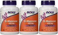 Now Foods D-mannose Healthy Urinary Tract 500 Mg 120 Veg Capsules (Pack of 3)