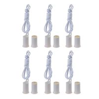 6Sets NC Door Window Magnetic Reed Switch Sensor Mount Wired Recessed Alarm Security System Normally Close White