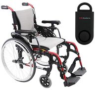 Karman S-Ergo 305 Ultra Lightweight Ergonomic Wheelchair | Adjustable Seat Height | Seat Size 18" X 17" | Frame Color Rose Red & Free 130 dB Black Safety Alarm!