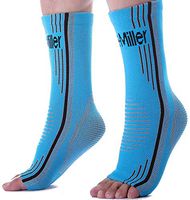 Doc Miller Ankle Brace Compression - 1 Pair Support Men Women Best Foot Sleeve Achilles Tendonitis Plantar Fasciitis Arthritis Fracture Reduces Swelling Pain Relief Orthopedic (Solid Blue, L)