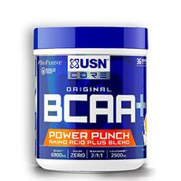 USN Supplements BCAA Power Punch Amino Acid Blend - Vegan Friendly Ultra Strength BCAA Powder, Tangerine, 400g