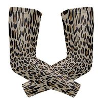 ZZKKO Leopard Print Cooling Arm Sleeves Cover Uv Sun Protection for Men Women Running Golf Cycling Arm Warmer Sleeves 1 Pair