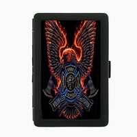 Firefighter D5 Black Metal Cigarette Case Heroes Fireman Resue Fire Dept