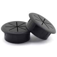 HJ Garden 2PCS 2Inch Desk Cord Grommets Wire Cable Hole Cover for Office PC Desk Cable Cord Cover Black
