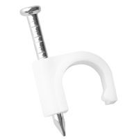 Mouyor Cable Clips 7.0mm Cable Tacks with Steel Nail 200pcs White